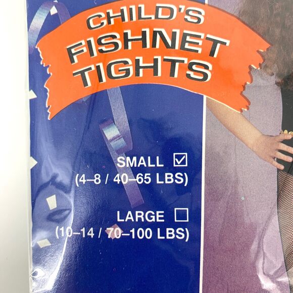 Rubies Child's Black Fishnet Tights Size Small - Picture 3 of 4